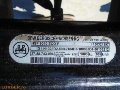 Axe trailer - BPW HSF 9010 ECO-P